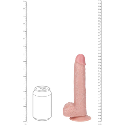 Sizing chart of 23cm REALROCK 9 Inch Realistic Vibrating Dildo with Suction Cup - Flesh