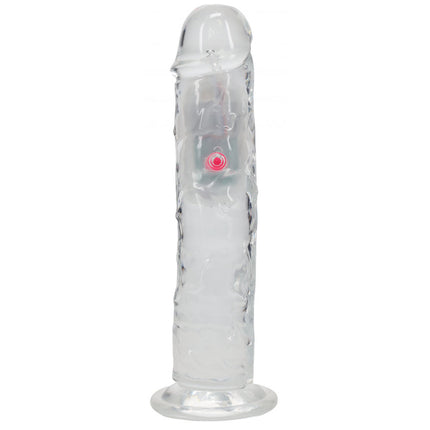 REALROCK 8'' No Balls Wireless LED Vibrating Clear Dildo