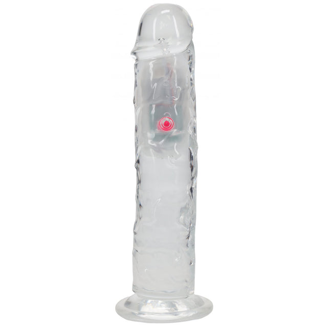 REALROCK 8'' No Balls Wireless LED Vibrating Clear Dildo