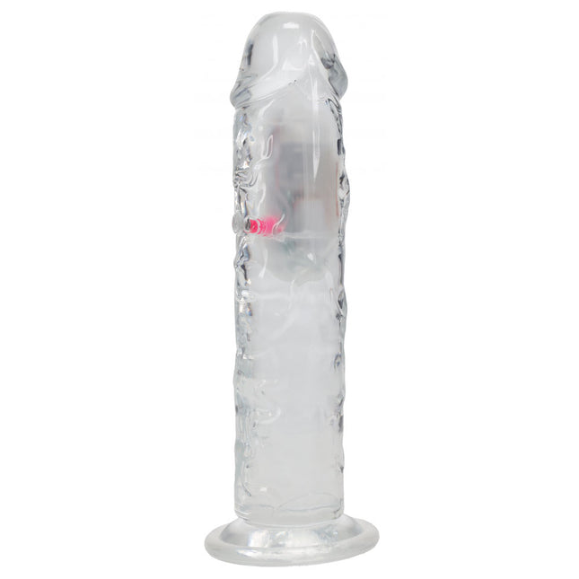 REALROCK 8'' No Balls Wireless LED Vibrating Clear Dildo