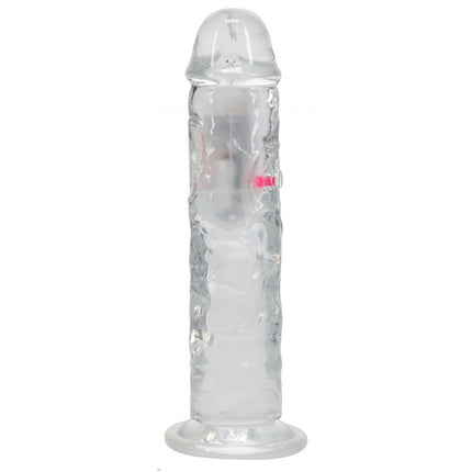 REALROCK 8'' No Balls Wireless LED Vibrating Clear Dildo