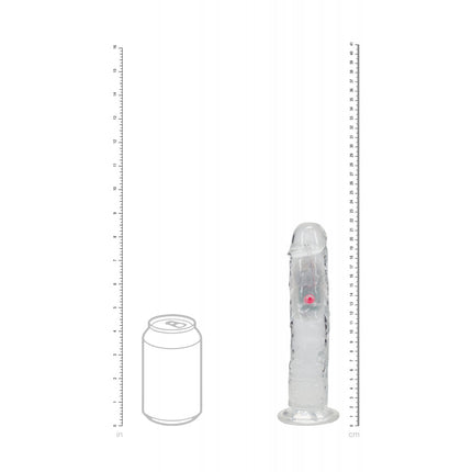 REALROCK 8'' No Balls Wireless LED Vibrating Clear Dildo
