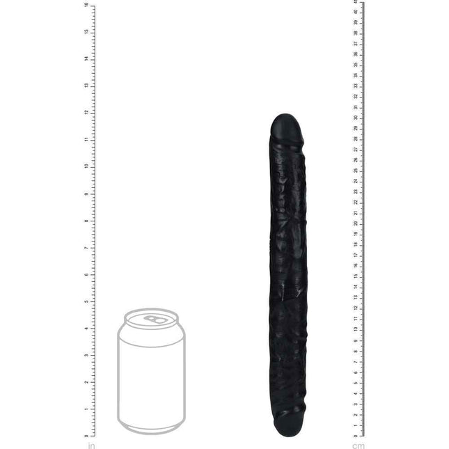REALROCK 12 Inch Slim Double Dildo - Black Size Chart