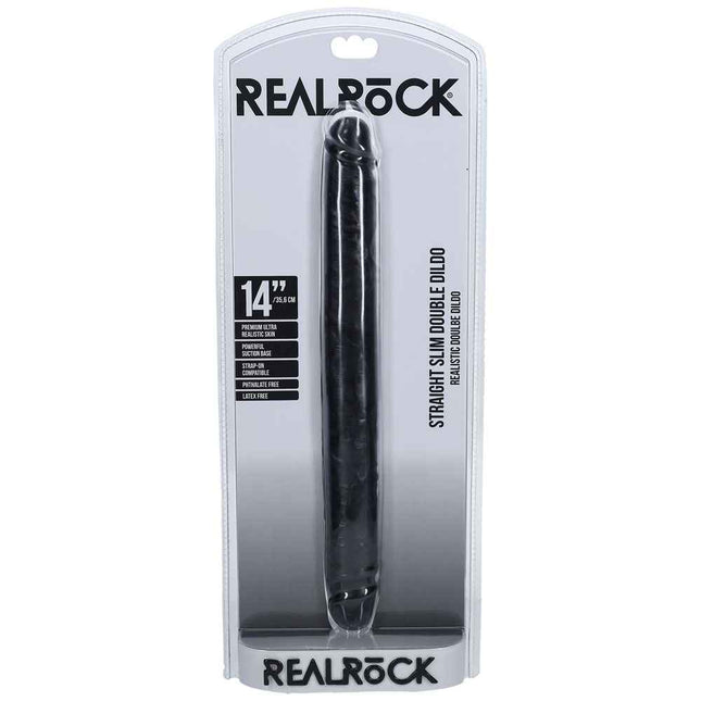 REALROCK 14 Inch Slim Double Dildo - Black Case Only