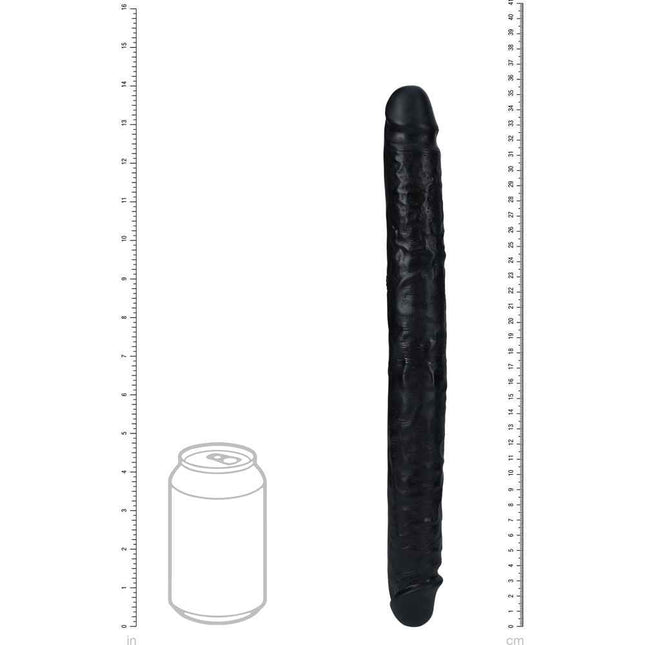 REALROCK 14 Inch Slim Double Dildo - Black Size Chart