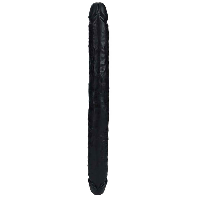 REALROCK 14 Inch Slim Double Dildo - Black Straight