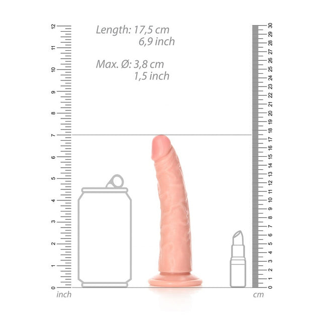 REALROCK Realistic 6" Slim Suction Cup Dildo Size