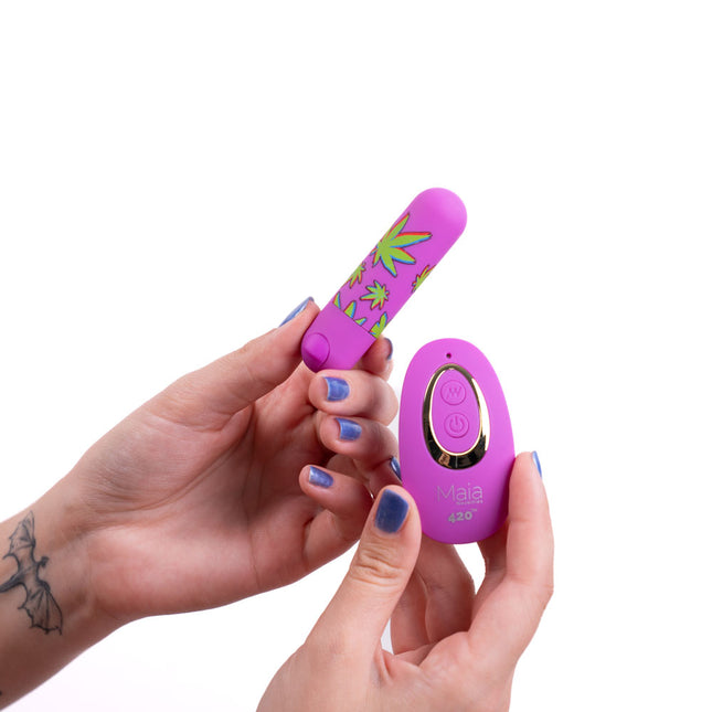 Maia JESSI 420 Remote Purple 7.6cm Bullet Vibrator with Wireless Remote