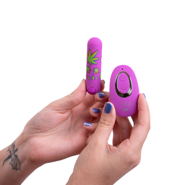 Maia JESSI 420 Remote Purple 7.6cm Bullet Vibrator with Wireless Remote