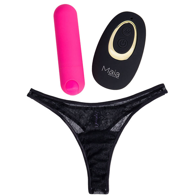 Maia DATE NIGHT PANTY VIBE L/XL - Black with remote Control