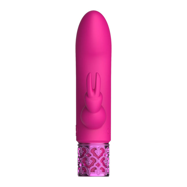 ROYAL GEMS Dazzling Pink Bullet Rabbit Vibrator Side Front View