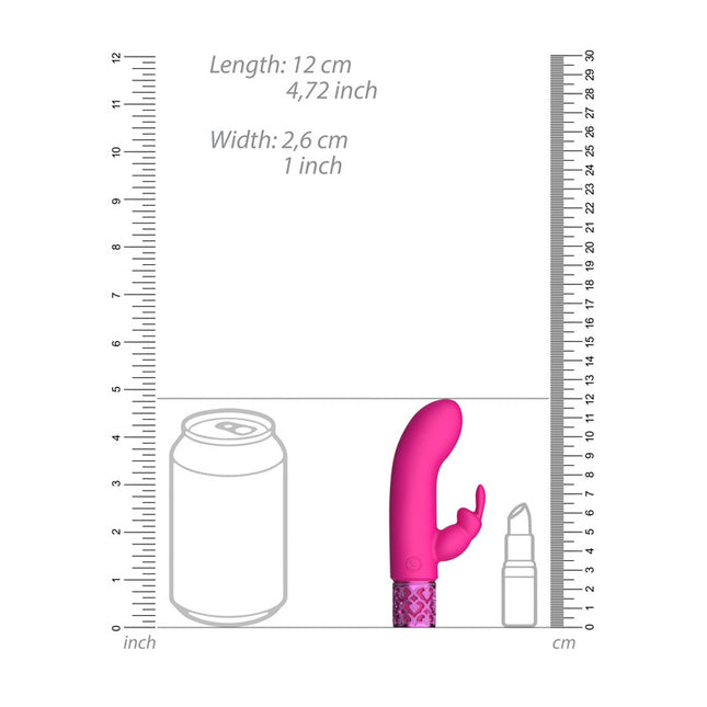 12cm size chart of ROYAL GEMS Dazzling Pink Bullet Rabbit Vibrator