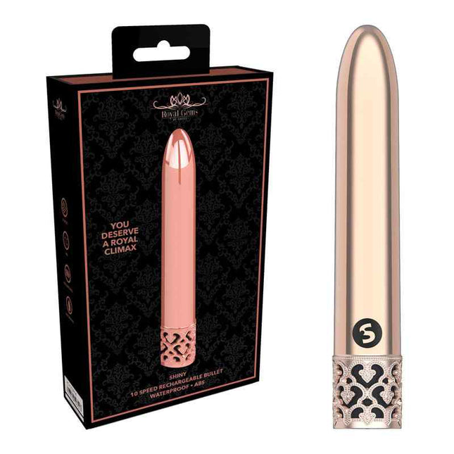 ROYAL GEMS Shiny ABS Bullet Vibrator Rose Gold