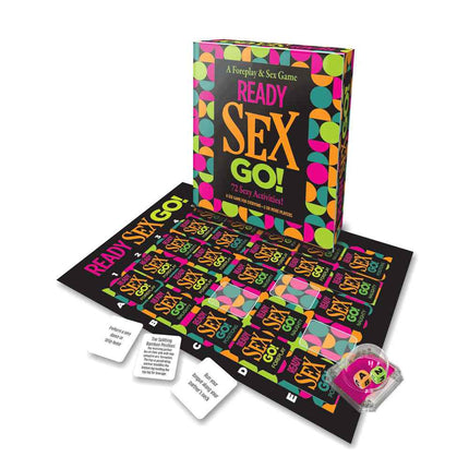Ready Sex GO! Action Packed Sex Game with Cards and Board Laid Out