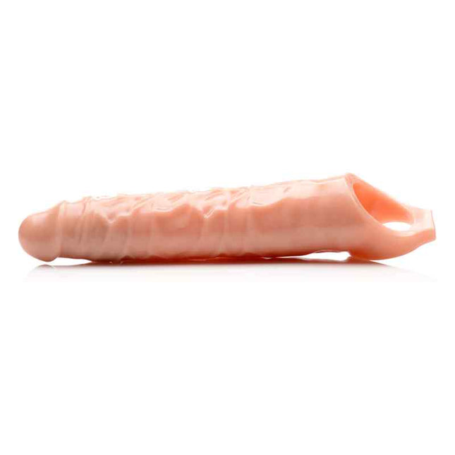 Realistic Flesh Penis Extender Sleeve 3 Inch Side View