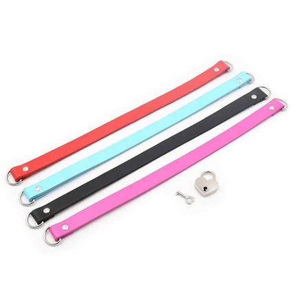 Red, Blue, Black and Pink Love Heart Pendant Choker with Key