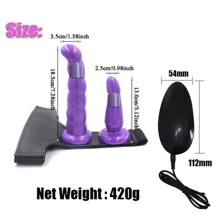 Ribbed Strap On Double Dildo Size Chart