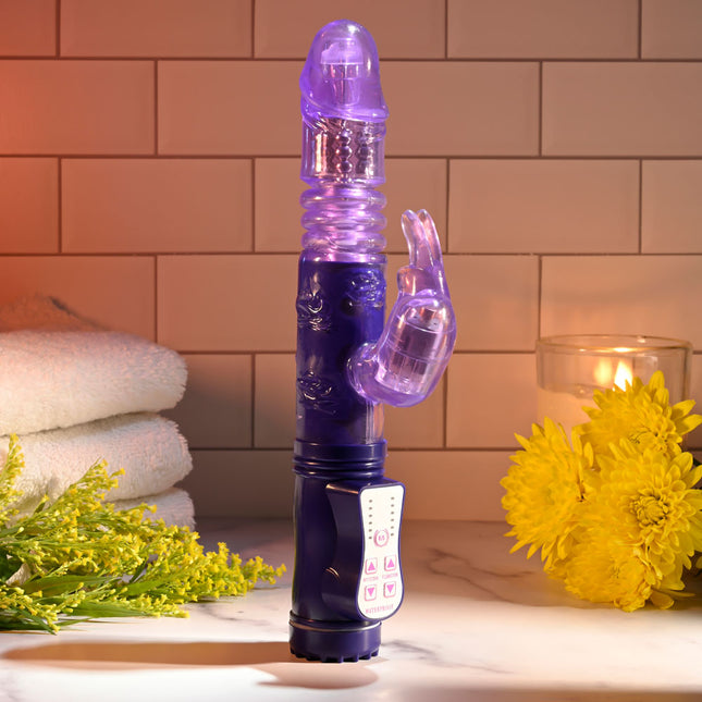 Selopa BUNNY THRUSTER Purple Thrusting Rabbit Vibrator Side View