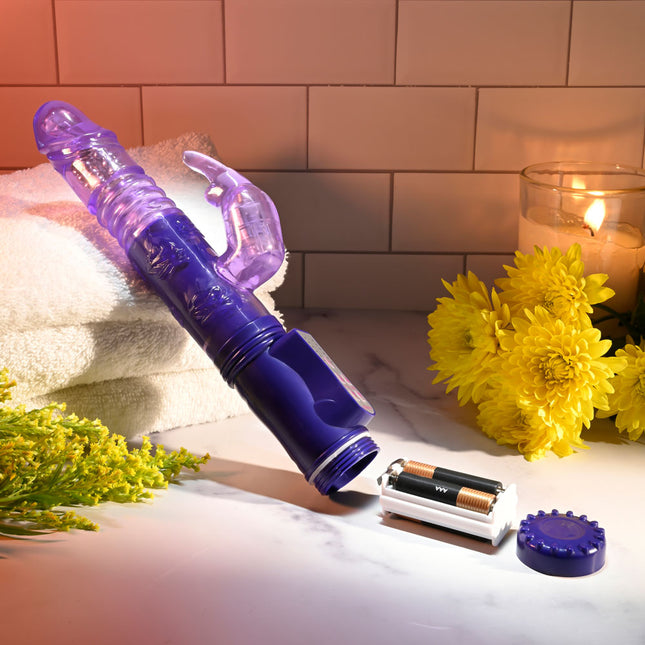 Battery Powered Selopa BUNNY THRUSTER Purple Thrusting Rabbit Vibrator