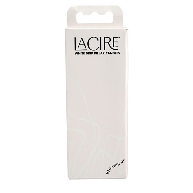 LaCire Drip Pillar Candles White Drip Candles - Set of 3