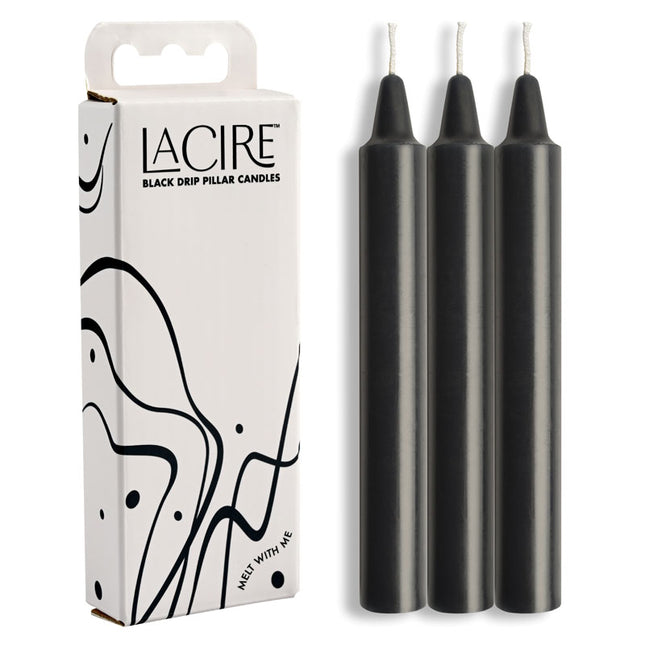LaCire Black Drip Pillar Candles