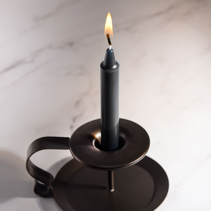 LaCire Black Drip Pillar Candles Flame
