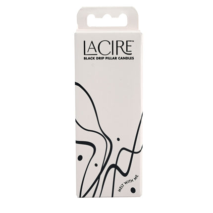 LaCire Black Drip Pillar Candles Box
