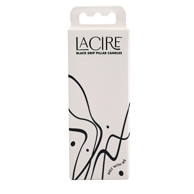LaCire Black Drip Pillar Candles Box