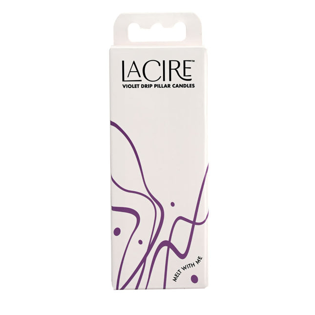 LaCire Violet Drip Pillar Candles Box
