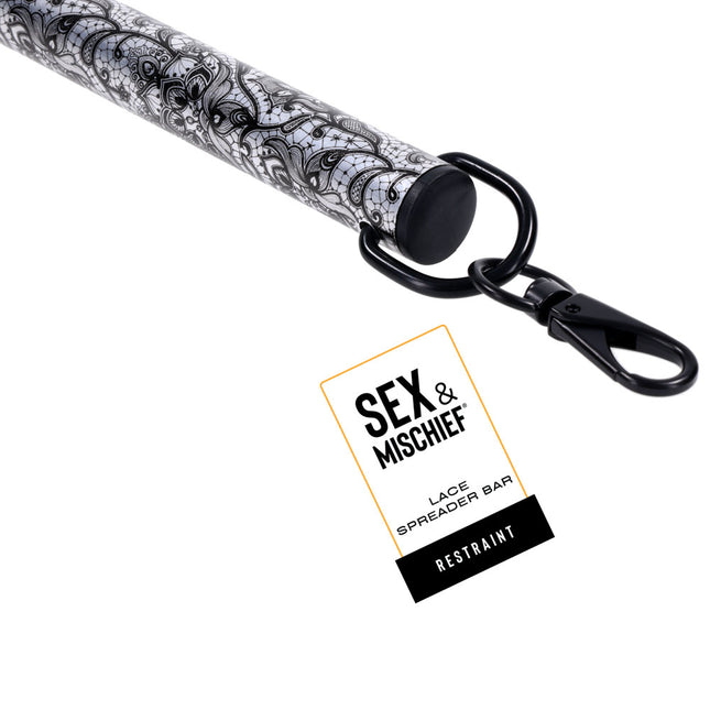 Sex & Mischief Lace Spreader Bar - Aluminium Restraint Bar