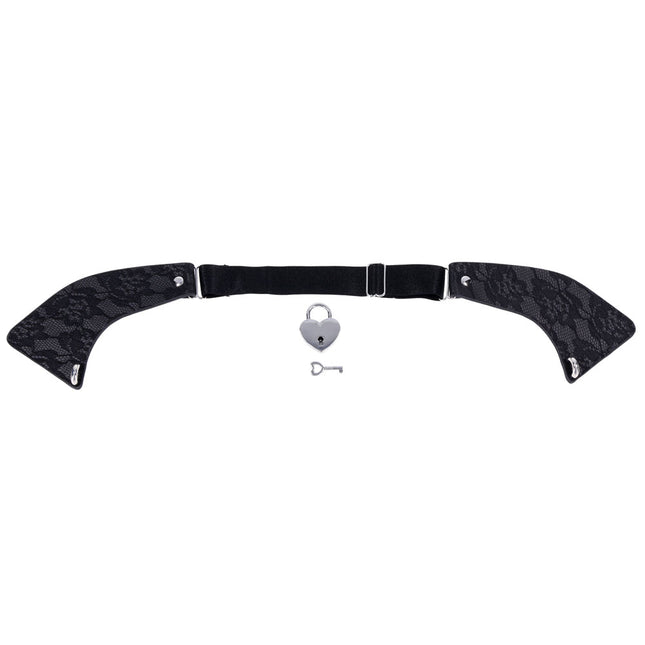 Sex & Mischief Heartbound Lace Day Collar - Black
