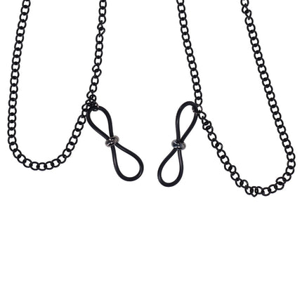 Sex & Mischief Lace Collar with Nipple Ties - Black
