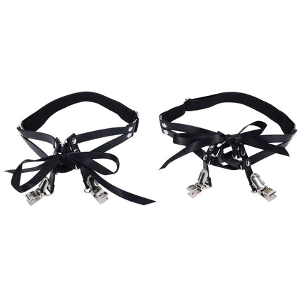 Sex & Mischief Laced Up Garters - Black