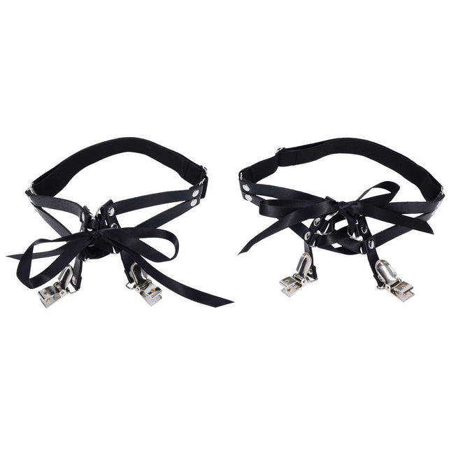 Sex & Mischief Laced Up Garters - Black