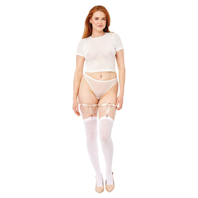 Sex & Mischief Peaches n CreaMe Pearl Garters - Set of 2