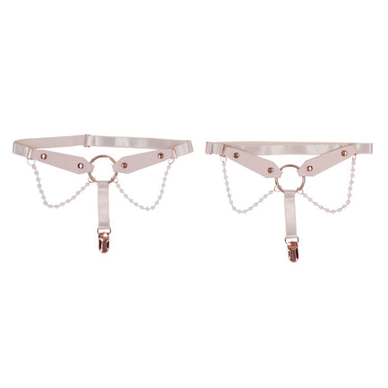 Sex & Mischief Peaches n CreaMe Pearl Garters - Set of 2