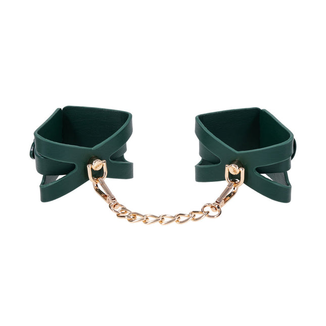 Sex & Mischief Indica Cutout Cuffs - Green/Gold Restraints