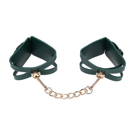 Sex & Mischief Indica Cutout Cuffs - Green/Gold Restraints