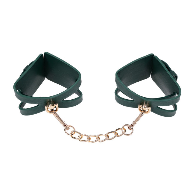 Sex & Mischief Indica Cutout Cuffs - Green/Gold Restraints