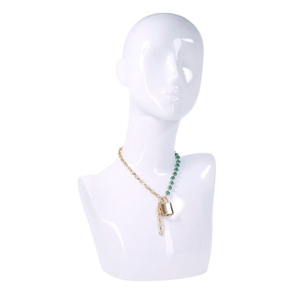 Sex & Mischief Indica Crystal Day Collar - Gold/Emerald Lockable