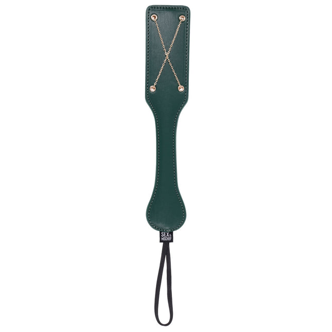 Sex & Mischief Indica Chain Impressions Paddle - Green/Gold