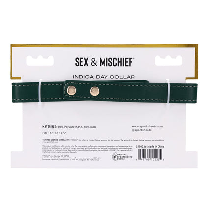 Sex & Mischief Indica Day Collar - Green/Gold
