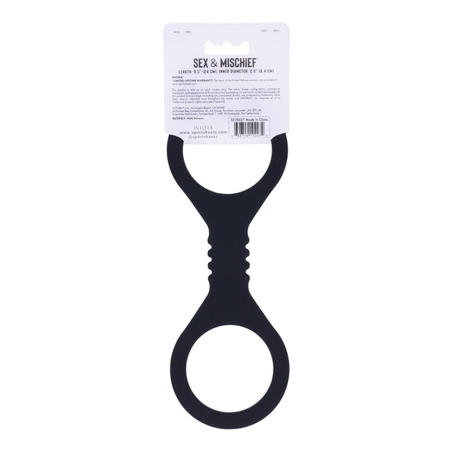 Sex & Mischief Shadow Small Silicone Cuffs - Black