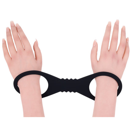 Sex & Mischief Shadow Large Silicone Cuffs - Black