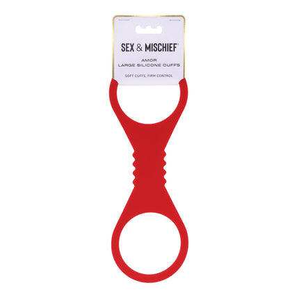 Sex & Mischief Amor Large Silicone Cuffs - Red