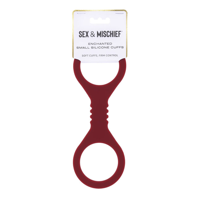 Sex & Mischief Enchanted Small Silicone Cuffs - Burgundy
