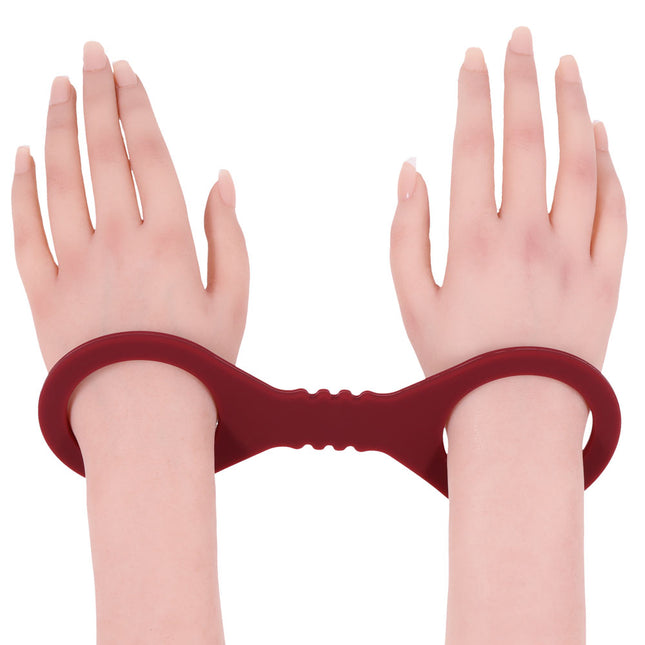 Sex & Mischief Enchanted Small Silicone Cuffs - Burgundy
