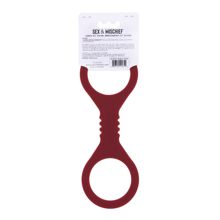 Sex & Mischief Enchanted Small Silicone Cuffs - Burgundy