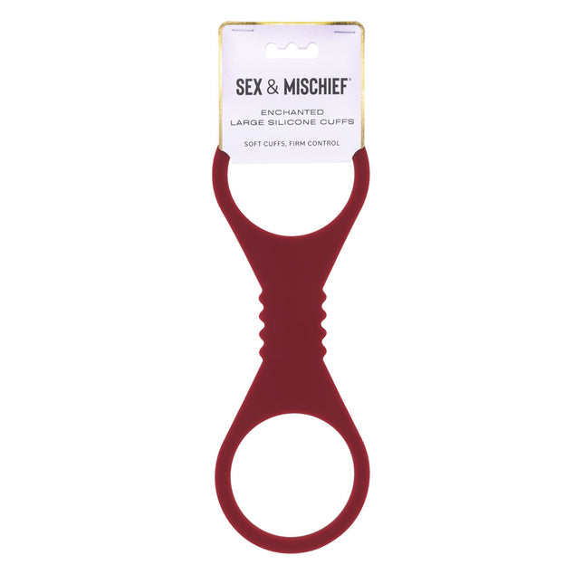 Sex & Mischief Enchanted Large Silicone Cuffs - Burgundy