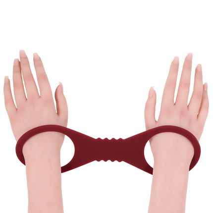 Sex & Mischief Enchanted Large Silicone Cuffs - Burgundy